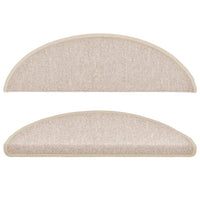Tapetes de escada 10 peças 56x17x3 cm cinza-claro semicircular