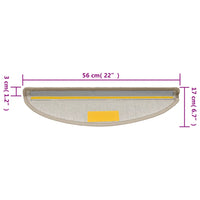 Tapetes de escada 10 peças 56x17x3 cm cinza-claro semicircular
