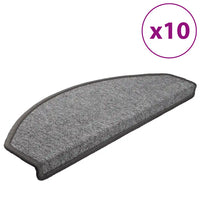 Tapetes de escada 10 peças 65x24x4 cm cinza escuro semicircular grande