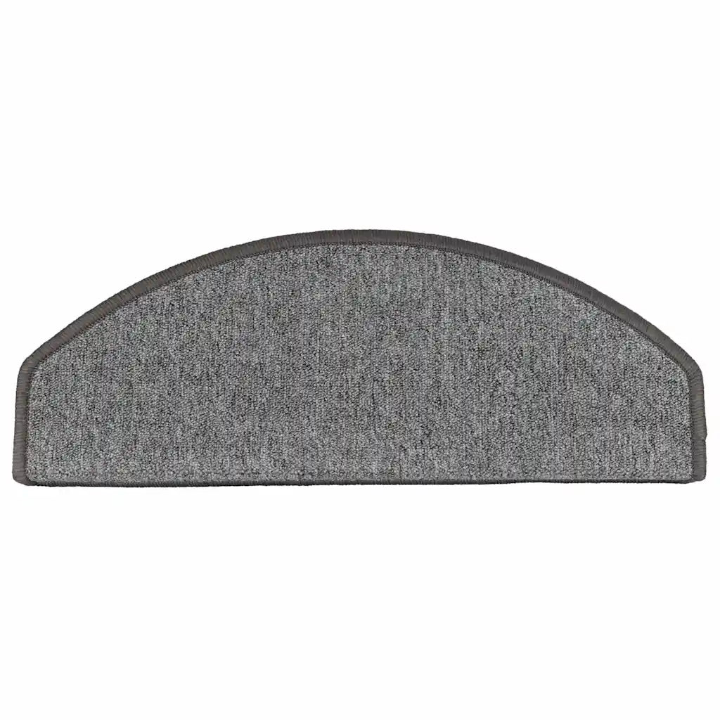 Tapetes de escada 10 peças 65x24x4 cm cinza escuro semicircular grande