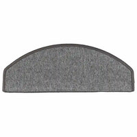 Tapetes de escada 10 peças 65x24x4 cm cinza escuro semicircular grande