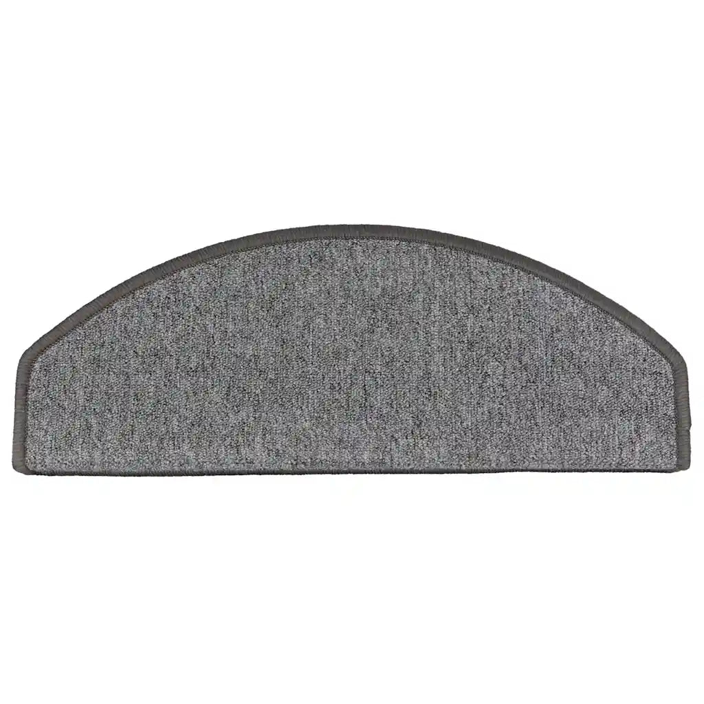 Tapetes de escada 10 peças 65x24x4 cm cinza escuro semicircular grande