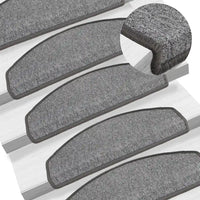 Tapetes de escada 10 peças 65x24x4 cm cinza escuro semicircular grande