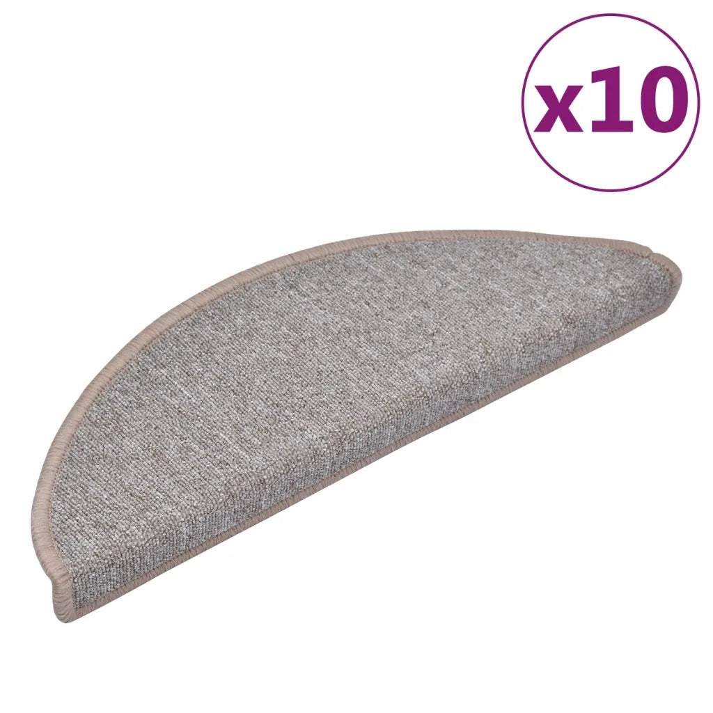 Tapetes de escada 10 peças 65x24x4 cm  claro meio redondo grande