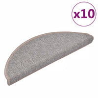 Tapetes de escada 10 peças 65x24x4 cm  claro meio redondo grande