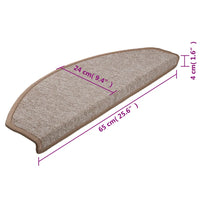 Tapetes de escada 10 peças 65x24x4 cm  claro meio redondo grande