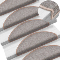 Tapetes de escada 10 peças 65x24x4 cm  claro meio redondo grande