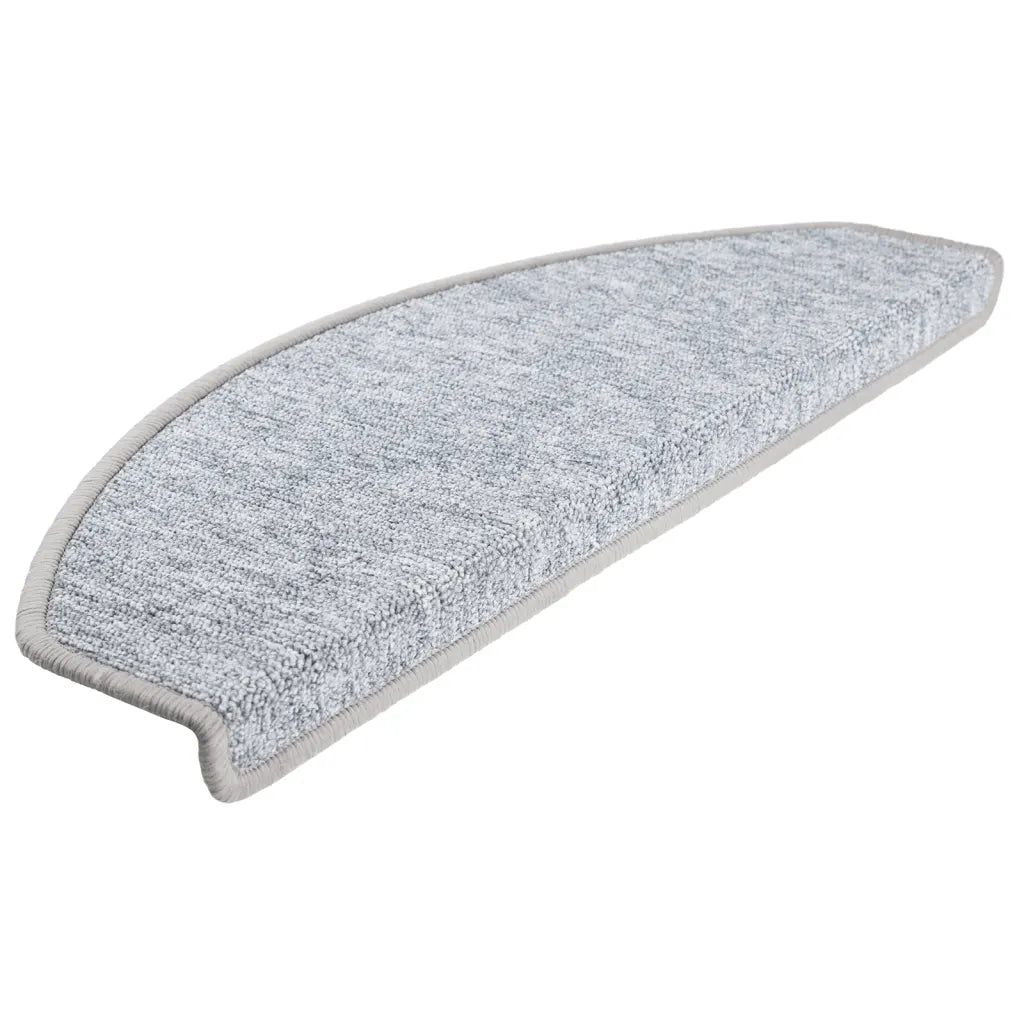 Tapetes de escada 10 peças 65x24x4 cm cinza claro semicircular grande