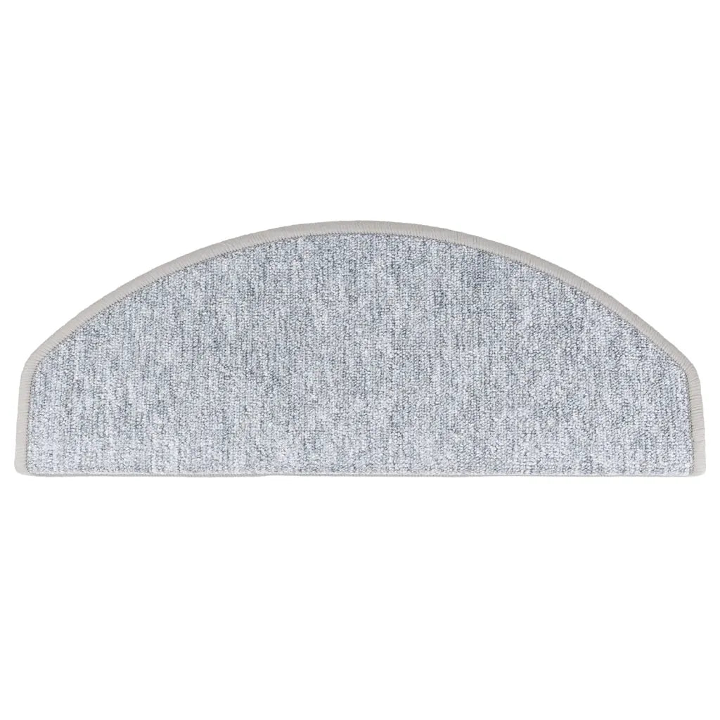 Tapetes de escada 10 peças 65x24x4 cm cinza claro semicircular grande