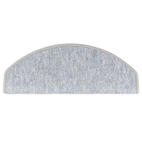 Tapetes de escada 10 peças 65x24x4 cm cinza claro semicircular grande