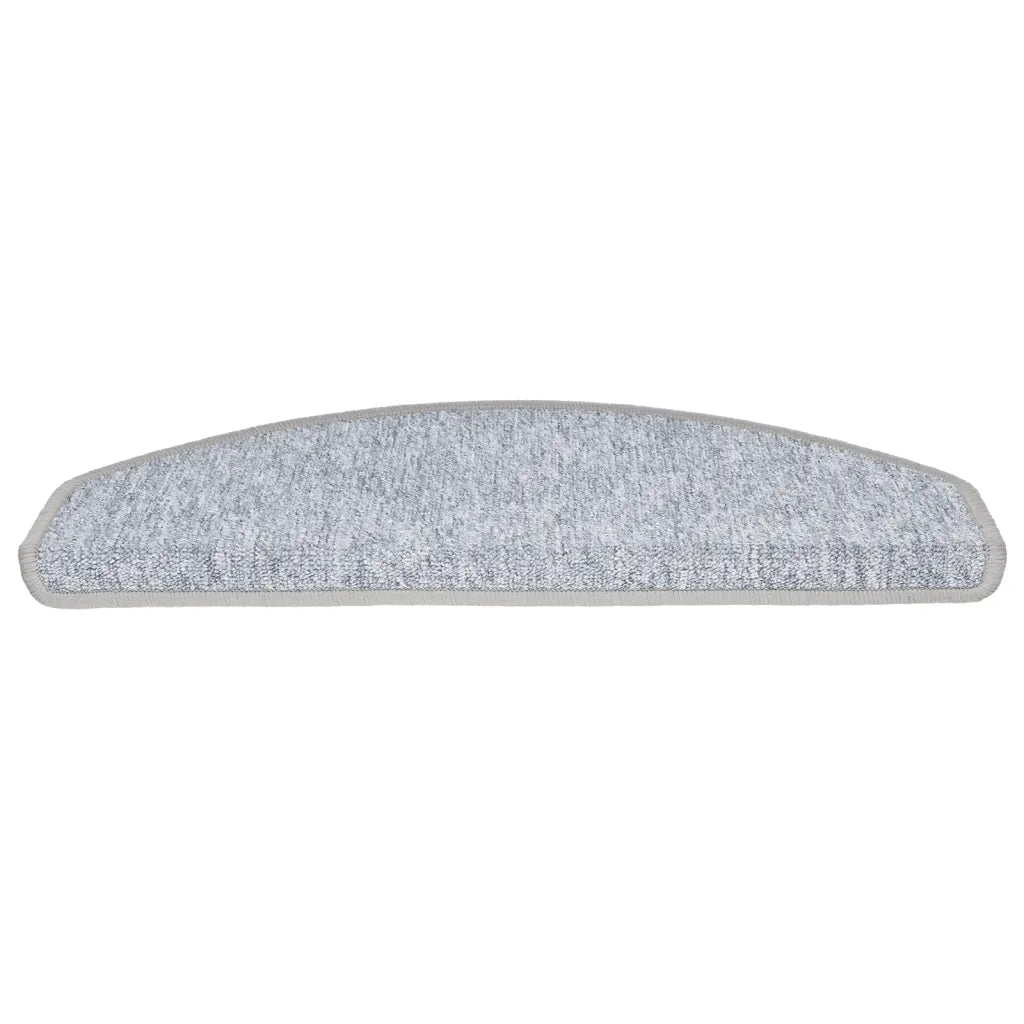 Tapetes de escada 10 peças 65x24x4 cm cinza claro semicircular grande