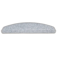 Tapetes de escada 10 peças 65x24x4 cm cinza claro semicircular grande