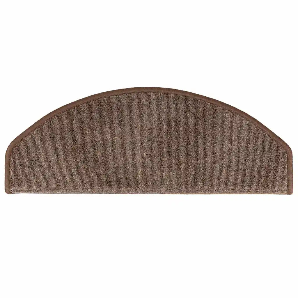 Tapetes de escada 10 peças 65x24x4 cm  café meio redondo grande