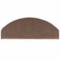 Tapetes de escada 10 peças 65x24x4 cm  café meio redondo grande
