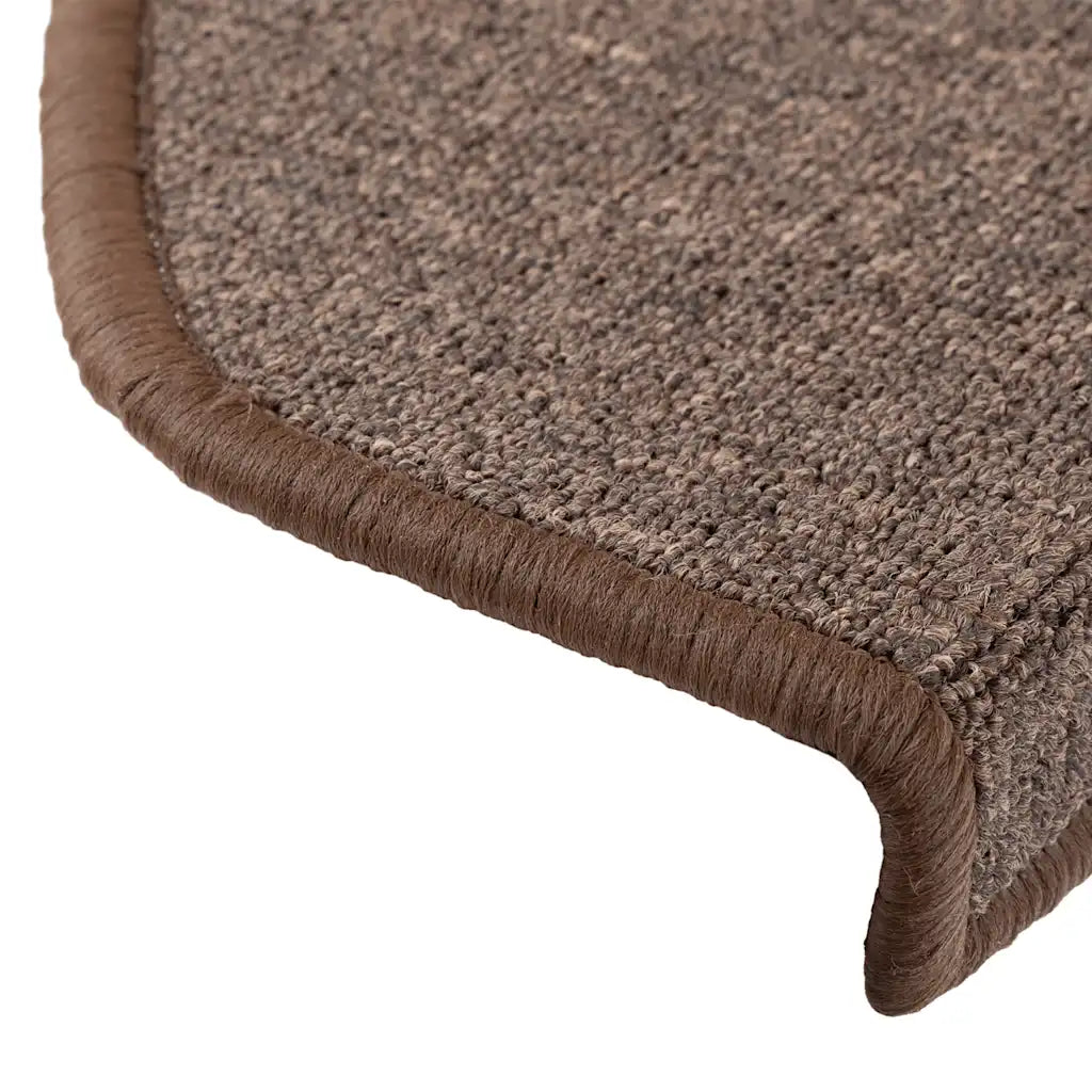 Tapetes de escada 10 peças 65x24x4 cm  café meio redondo grande