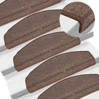 Tapetes de escada 10 peças 65x24x4 cm  café meio redondo grande