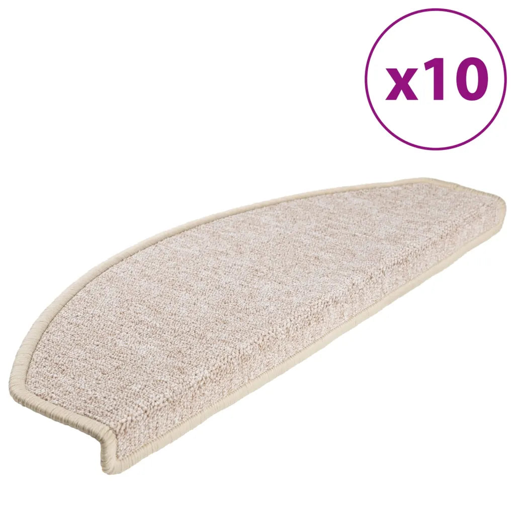 Tapetes de escada 10 peças 65x24x4 cm cinza-claro semicircular grande