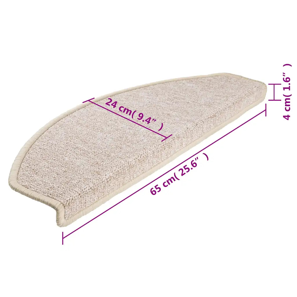Tapetes de escada 10 peças 65x24x4 cm cinza-claro semicircular grande