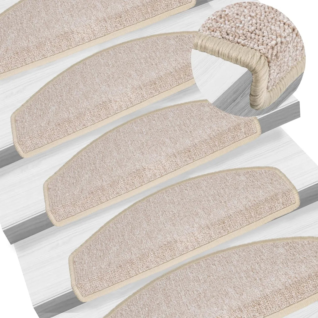 Tapetes de escada 10 peças 65x24x4 cm cinza-claro semicircular grande