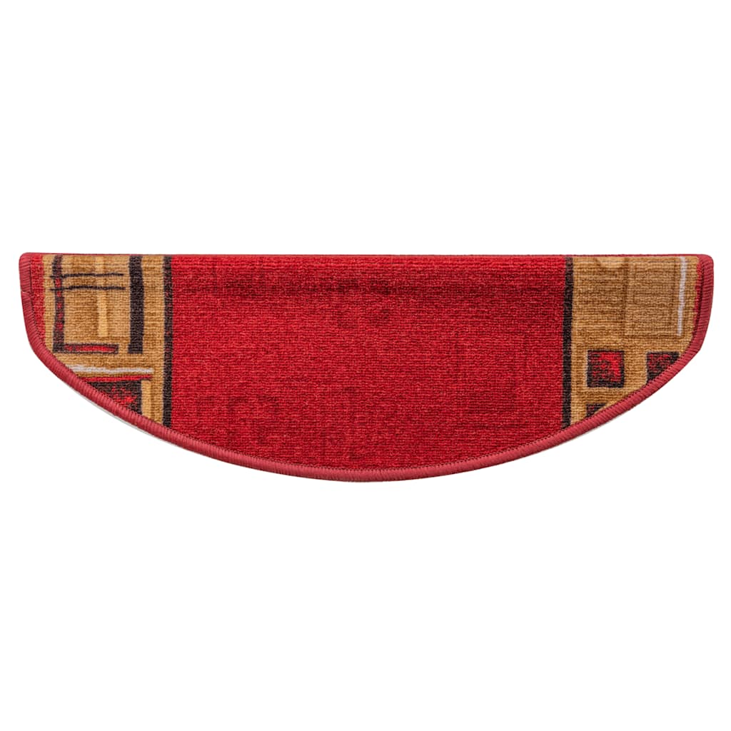 vidaXL Tapetes de escadas adesivos 5 pcs 65x21x4 cm vermelho