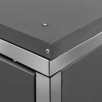 Abrigo triplo para caixotes do lixo 207x77,5x112,5 cm aço inox