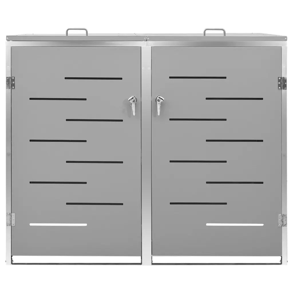 Abrigo duplo para caixote do lixo 138x77,5x112,5 cm aço inox