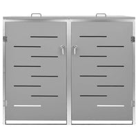 Abrigo duplo para caixote do lixo 138x77,5x112,5 cm aço inox
