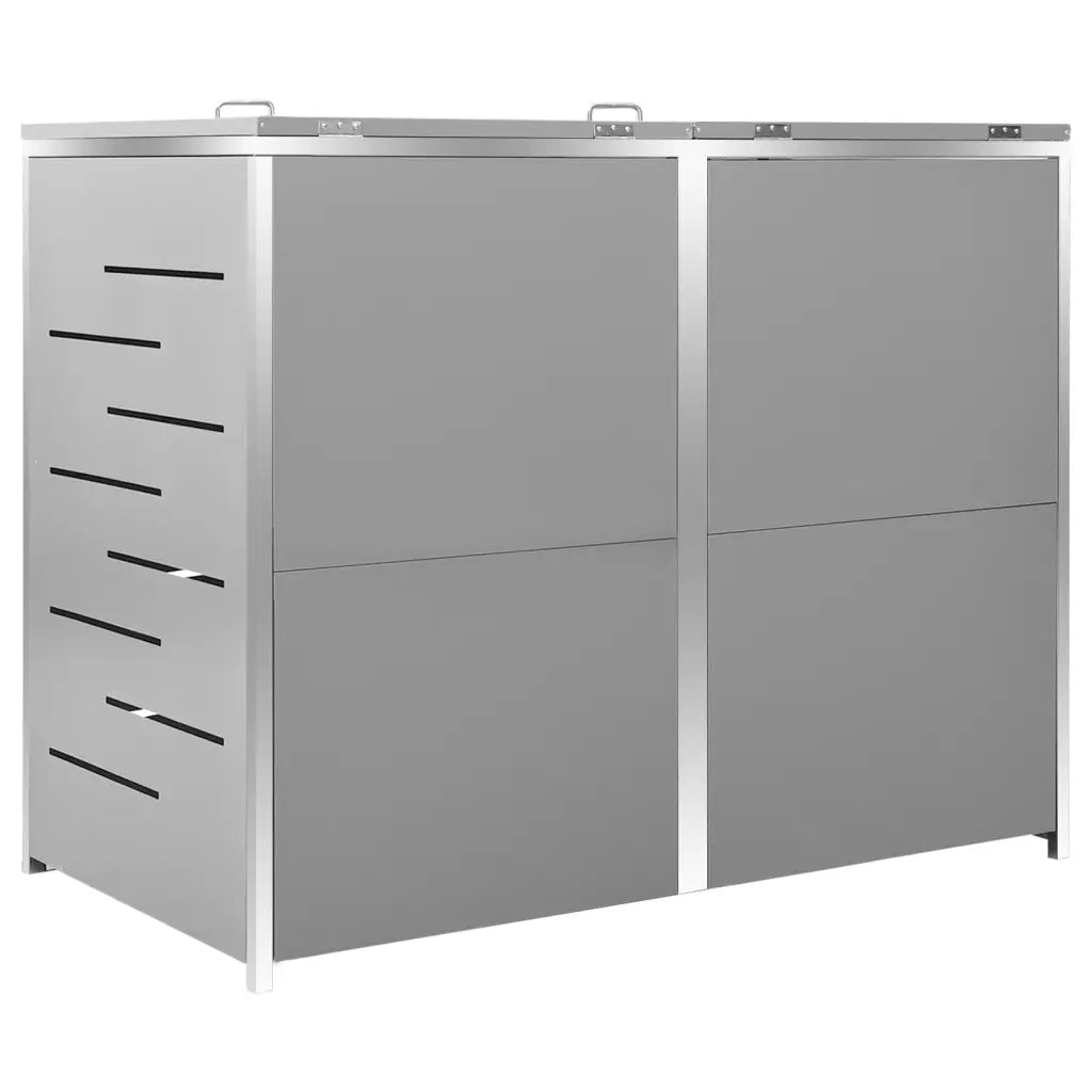 Abrigo duplo para caixote do lixo 138x77,5x112,5 cm aço inox