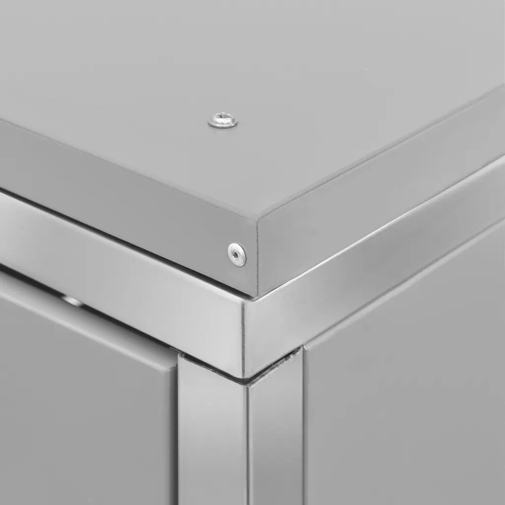 Abrigo duplo para caixote do lixo 138x77,5x112,5 cm aço inox