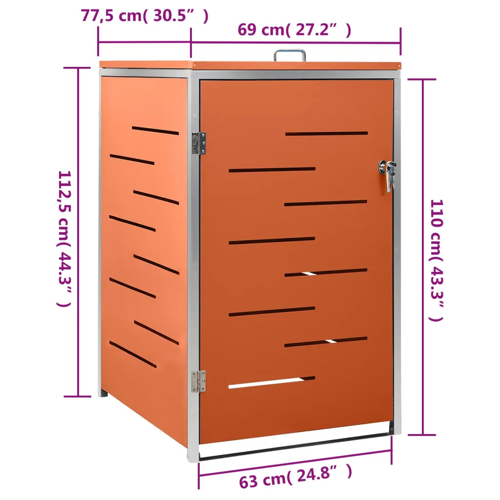 Abrigo para caixote do lixo 69x77,5x112,5 cm aço inoxidável