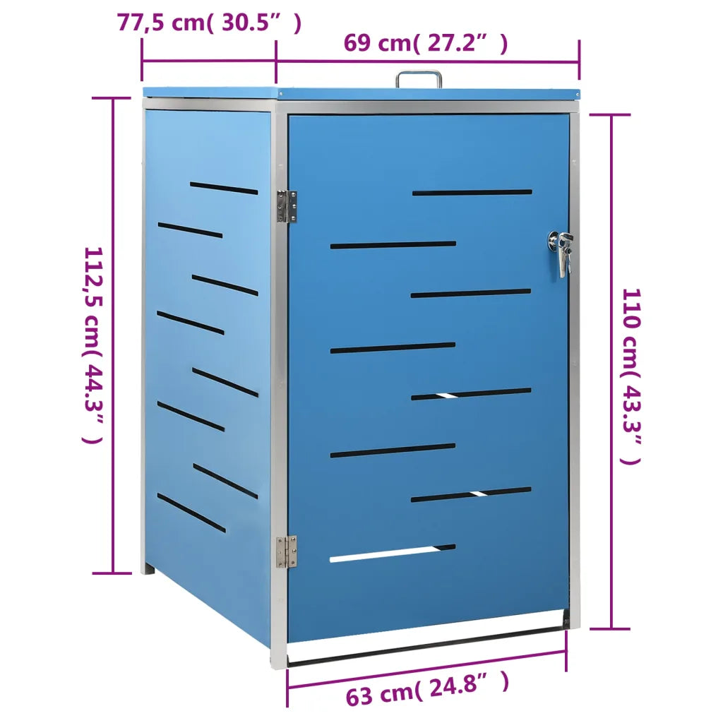 Abrigo para caixote do lixo 69x77,5x112,5 cm aço inoxidável