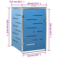 Abrigo para caixote do lixo 69x77,5x112,5 cm aço inoxidável