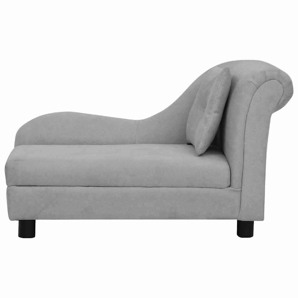 vidaXL Sofá para cães com almofada 83x44x44 cm pelúcia cinzento