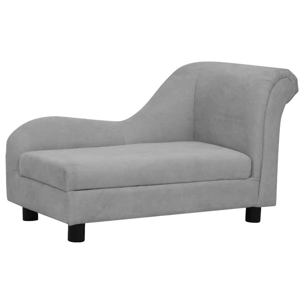 vidaXL Sofá para cães com almofada 83x44x44 cm pelúcia cinzento
