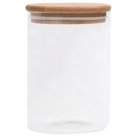 vidaXL Frascos de vidro com tampas de bambu 4 pcs 800 ml