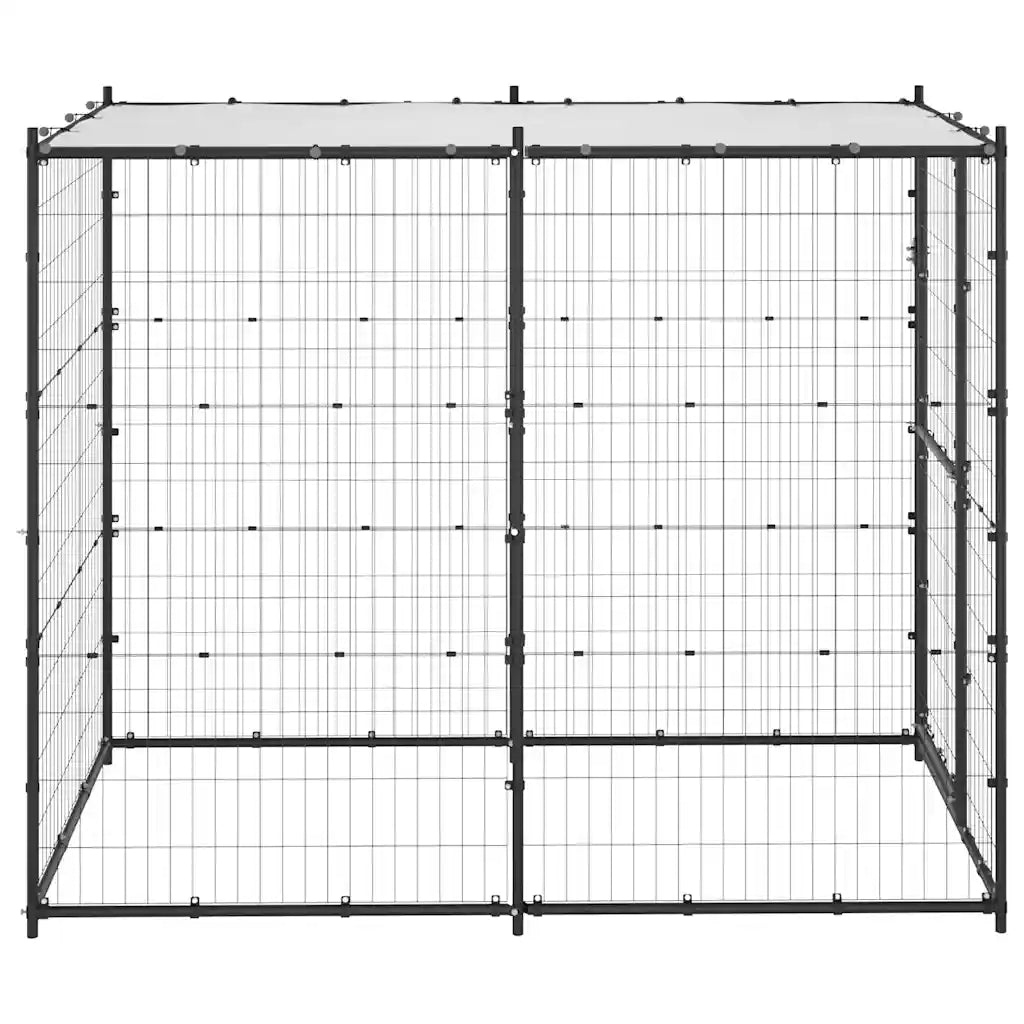 Canil de exterior com telhado 110x220x180 cm aço
