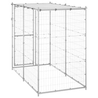 Canil de exterior com telhado 110x220x180 cm aço galvanizado