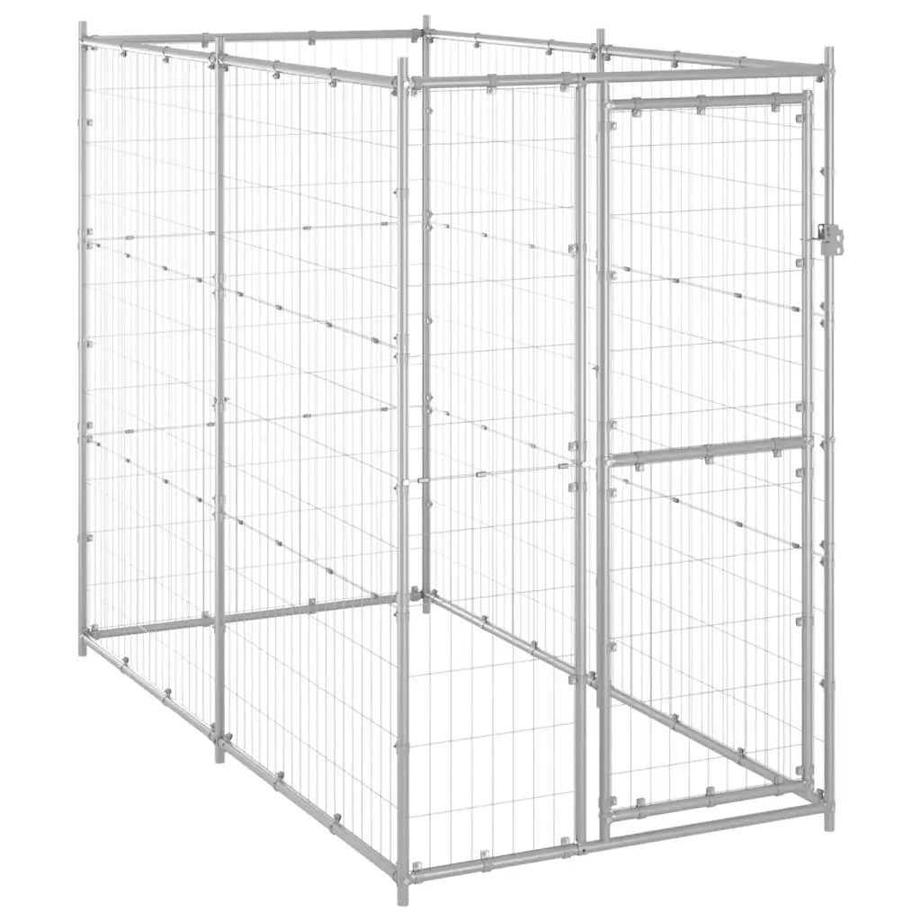 Canil de exterior 110x220x180 cm aço galvanizado
