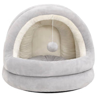 vidaXL Cama para gatos 40x40x35 cm cinzento e cor creme