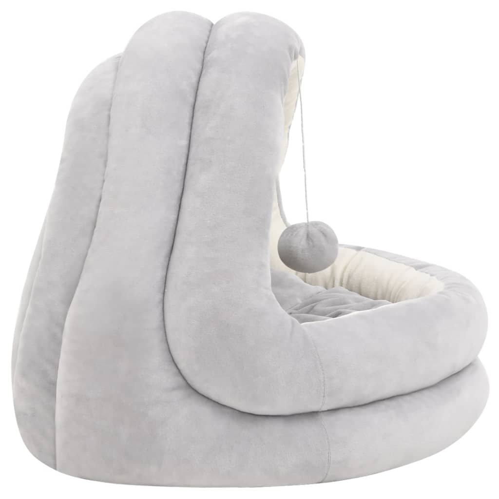 vidaXL Cama para gatos 40x40x35 cm cinzento e cor creme