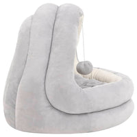 vidaXL Cama para gatos 40x40x35 cm cinzento e cor creme