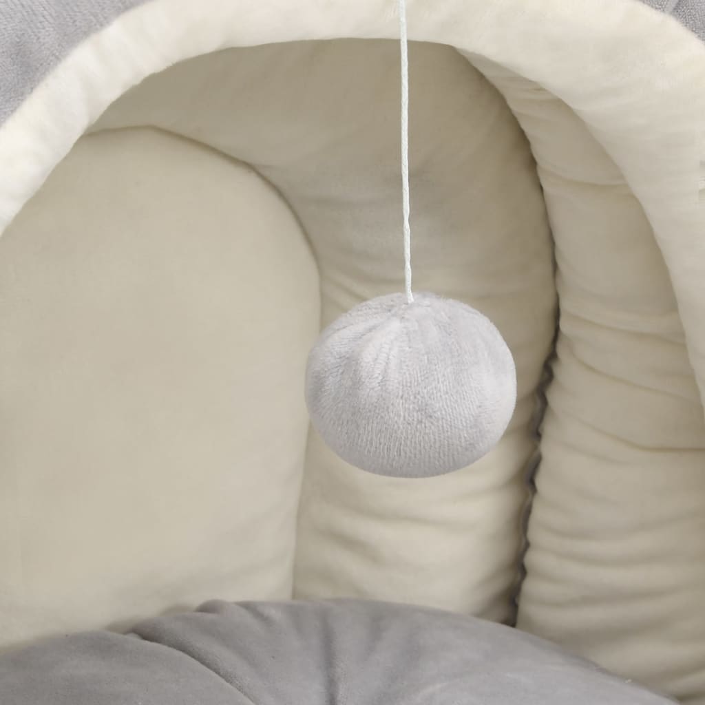 vidaXL Cama para gatos 40x40x35 cm cinzento e cor creme