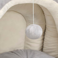 vidaXL Cama para gatos 40x40x35 cm cinzento e cor creme