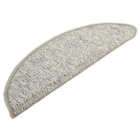 Tapete/carpete para degraus 15 pcs 56x17x3 cm cinzento-claro