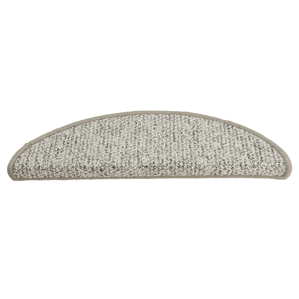 Tapete/carpete para degraus 15 pcs 56x17x3 cm cinzento-claro