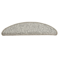 Tapete/carpete para degraus 15 pcs 56x17x3 cm cinzento-claro