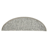 Tapete/carpete para degraus 15 pcs 56x17x3 cm cinzento-claro