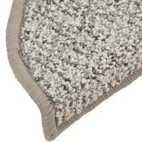 Tapete/carpete para degraus 15 pcs 56x17x3 cm cinzento-claro