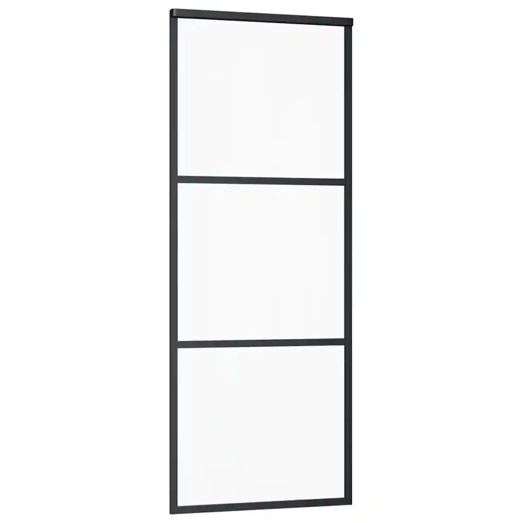 Porta deslizante com 3 painéis em vidro ESG e alumínio 76x205 cm