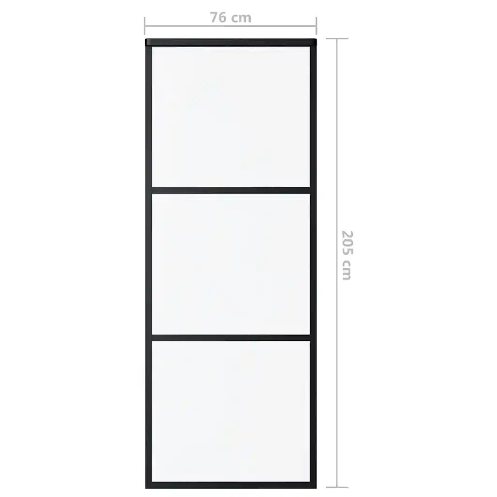 Porta deslizante com 3 painéis em vidro ESG e alumínio 76x205 cm